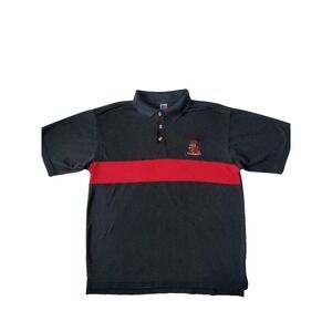 Russell Athletic Alabama Crimson Tide Polo Shirt Men's Large Navy Red Stripe